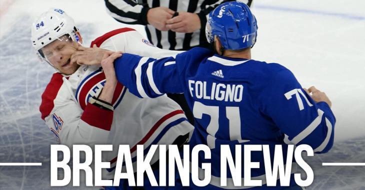 Leafs pull Foligno from the lineup minutes before Game 3