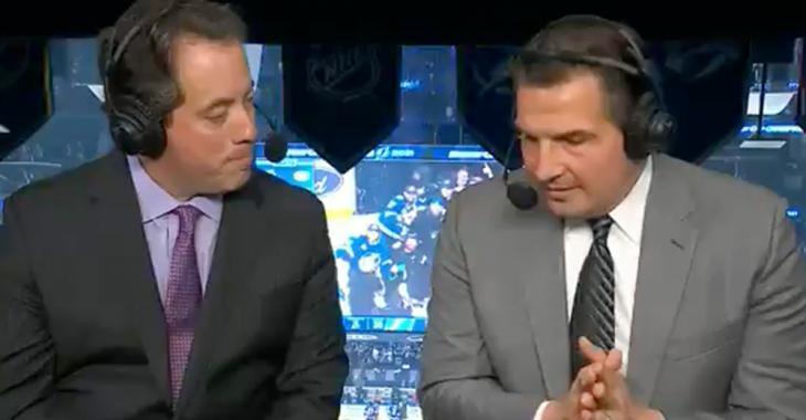Eddie Olczyk gets emotional in his final NHL on NBC signoff