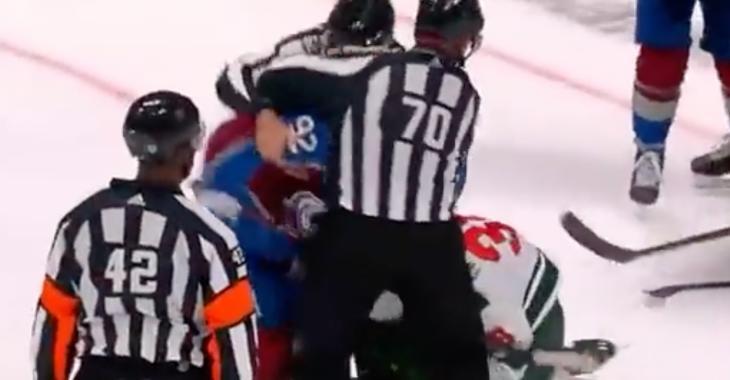 MUST SEE: Landeskog loses it, fights off linesmen to get to Hartman! 